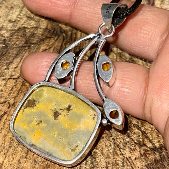 Indonesian Bumblebee Jasper Pendant 2 1/4” - Picture 9 of 15